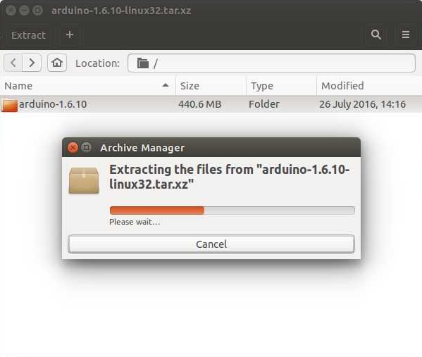Extract Arduino Linux