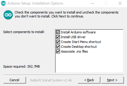 Arduino Install Options Windows